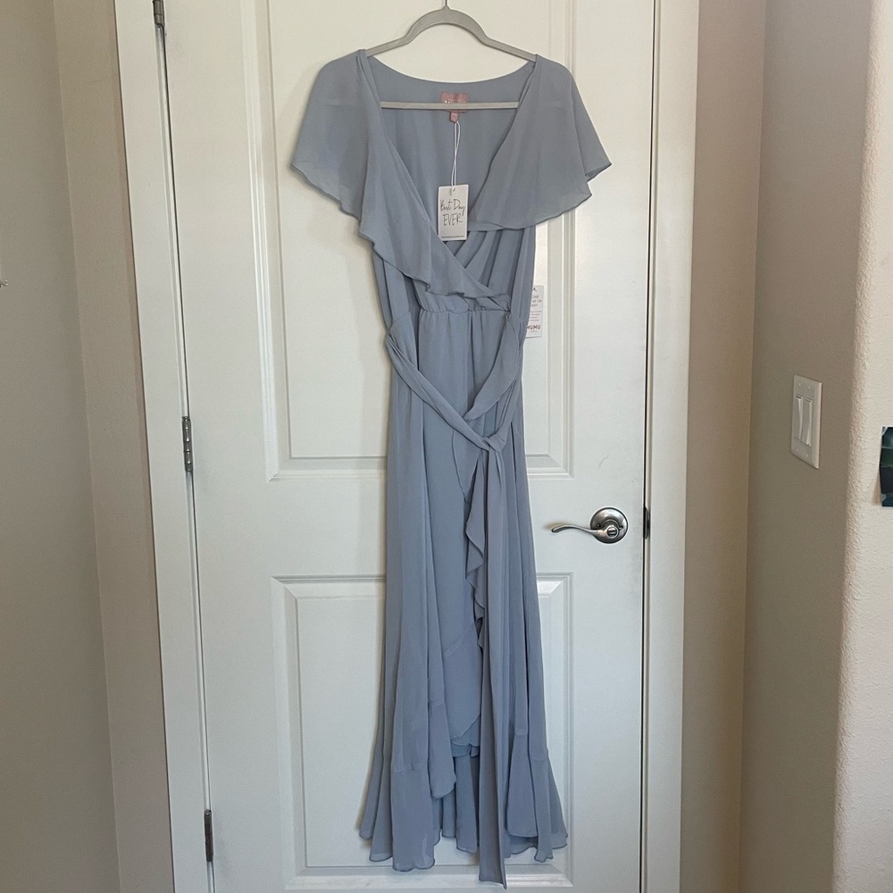 MuMu blue brand new with tags maxi wedding dress